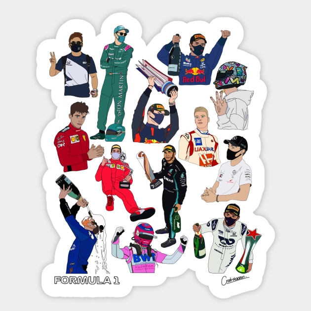 F1 Driver Collective Sticker by crashstappen